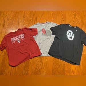 Mens lot of 3 Oklahoma Sooners shirts 2xl xxl 2x OU